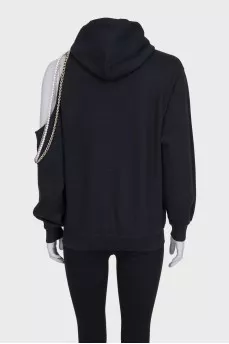 Black off-shoulder hoodie