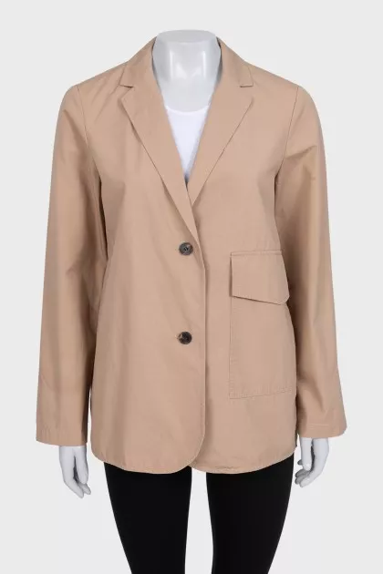 Brown single-breasted jacket with patch pocket