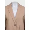 Brown single-breasted jacket with patch pocket