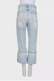 Blue ripped boyfriend fit jeans
