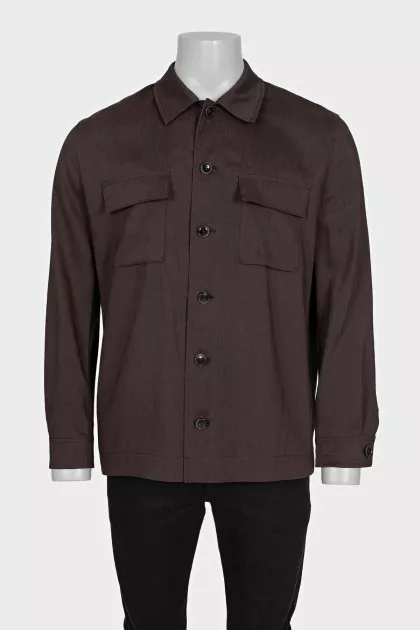 Men's brown shirt with patch pockets