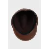 Brown cap with a leather visor