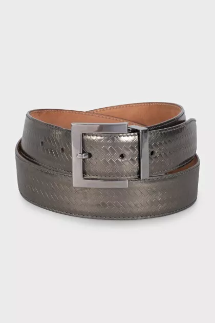 Men's green leather belt
