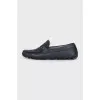 Men's black leather loafers
