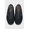 Men's black leather loafers