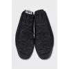 Men's black leather loafers