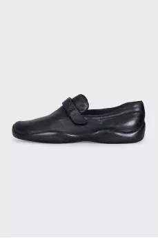Men's leather moccasins with velcro