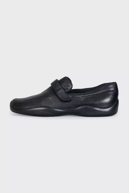 Men's leather moccasins with velcro