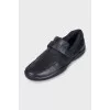 Men's leather moccasins with velcro