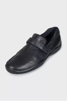 Men's leather moccasins with velcro