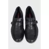 Men's leather moccasins with velcro