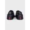 Men's leather moccasins with velcro