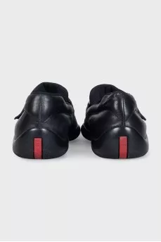 Men's leather moccasins with velcro
