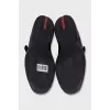 Men's leather moccasins with velcro