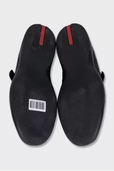 Men's leather moccasins with velcro