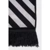 Black and white scarf with fringe