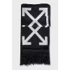 Black and white scarf with fringe