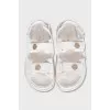 White leather sandals with velcro
