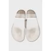 White leather sandals with velcro