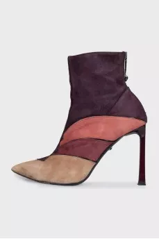 Suede ankle boots in a combination of colors
