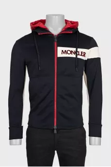 Men's black hoodie with embroidered logo
