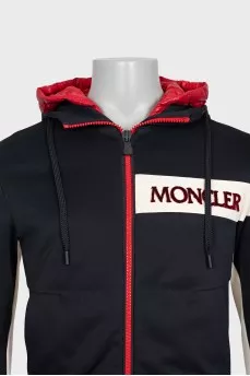 Men's black hoodie with embroidered logo