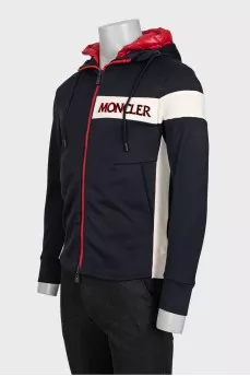Men's black hoodie with embroidered logo