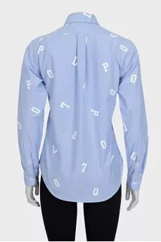 Light blue fitted printed shirt