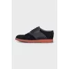Men's blue suede shoes with logo