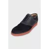 Men's blue suede shoes with logo