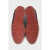 Men's blue suede shoes with logo