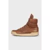 Men's brown leather sneakers