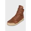Men's brown leather sneakers