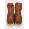 Men's brown leather sneakers