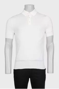 Men's white polo shirt