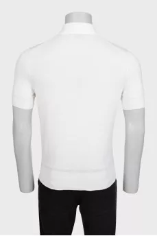 Men's white polo shirt