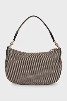 Textile bag with leather strap