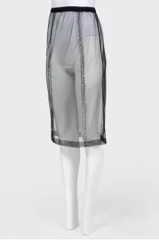 Sheer midi skirt with beads and tag