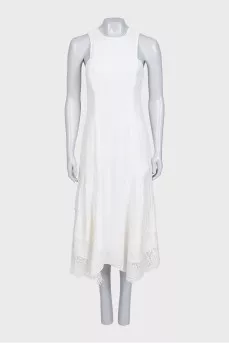 White dress with lace inserts