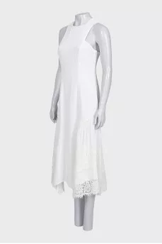 White dress with lace inserts