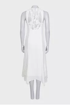 White dress with lace inserts