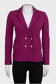 Double-breasted purple jacket