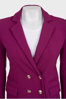 Double-breasted purple jacket