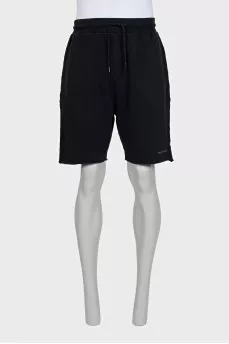 Men's black straight-leg shorts