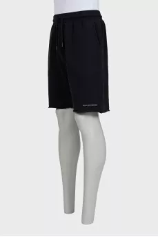 Men's black straight-leg shorts