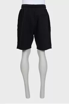 Men's black straight-leg shorts