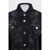 Black printed denim jacket