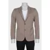 Men's brown straight-cut wool jacket