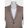 Men's brown straight-cut wool jacket