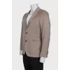 Men's brown straight-cut wool jacket